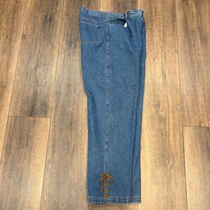 Stonebridge Womens Vintage Lace Up Hem High-Waisted Denim Jeans Size 12